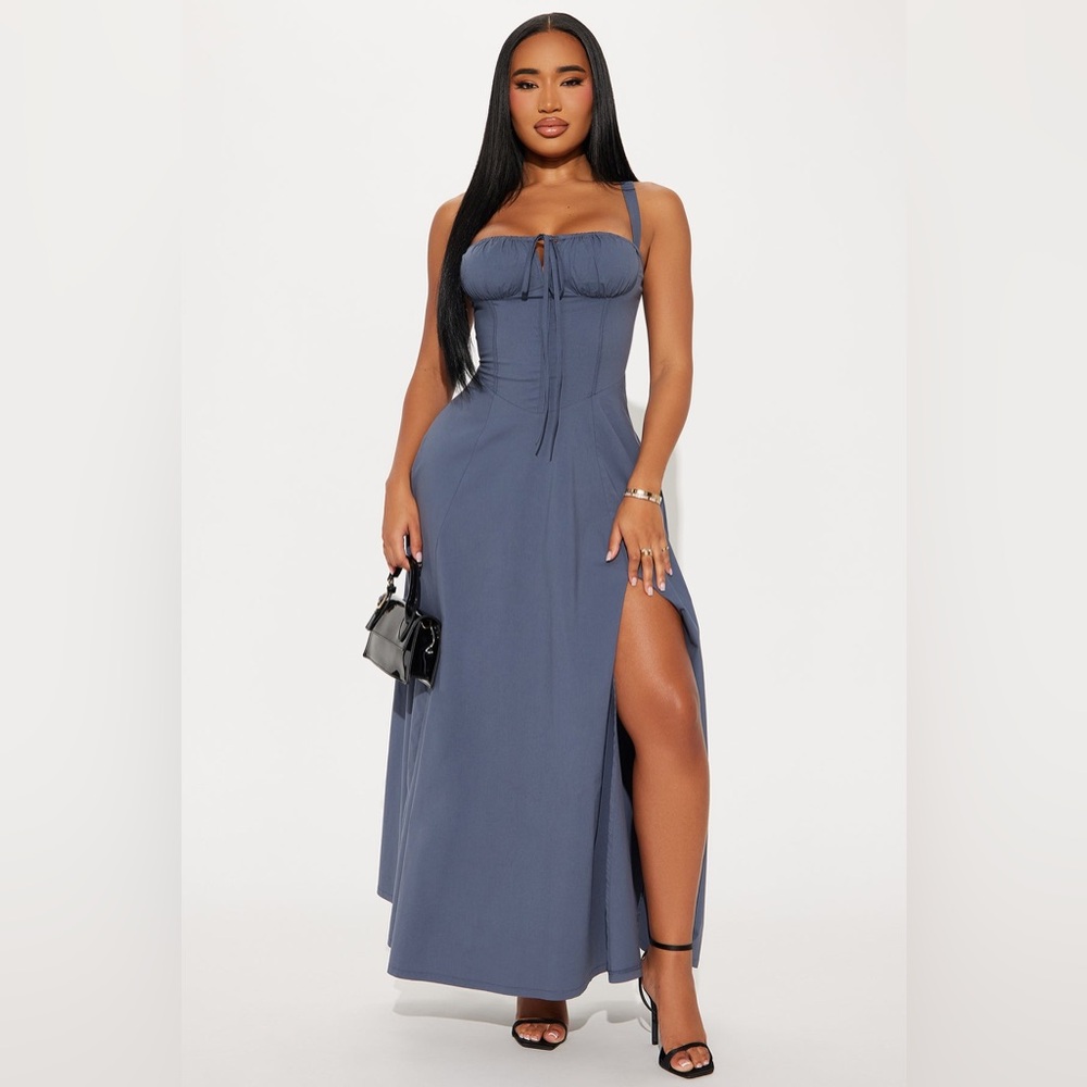 Fashionnova Juniper Maxi Dress - Slate Blue (Sold Out)
